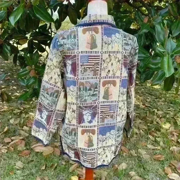 Vintage tapestry jacket with American pattern by Blair - Picture 6 of 7